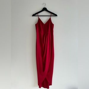 Express - High Slit Maxi Dress in Red 0